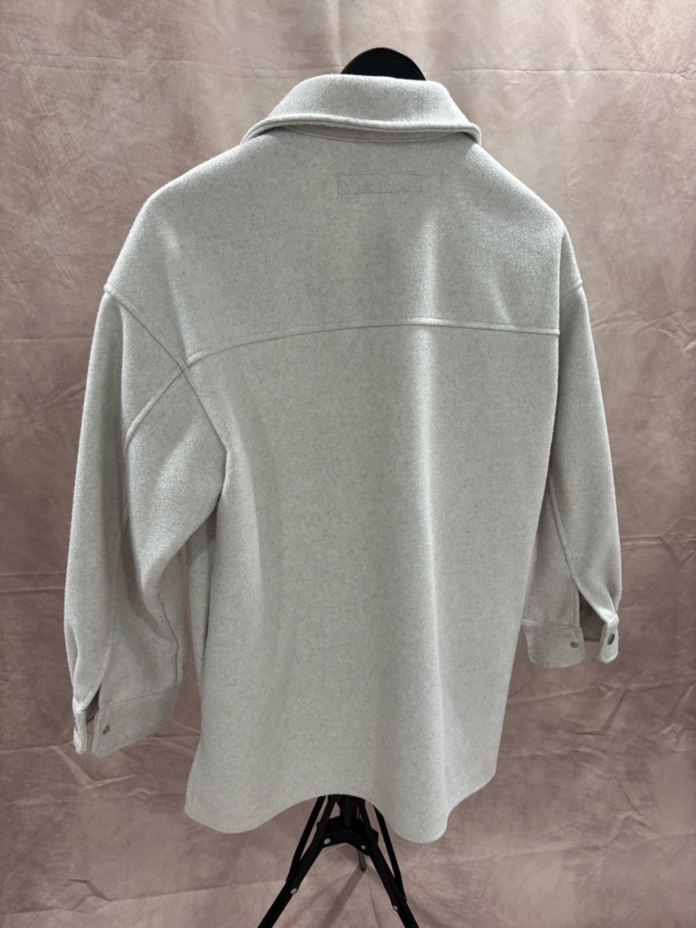 Zara Light Cream Oversized Shacket with Patch Pockets - Picture 5 of 7